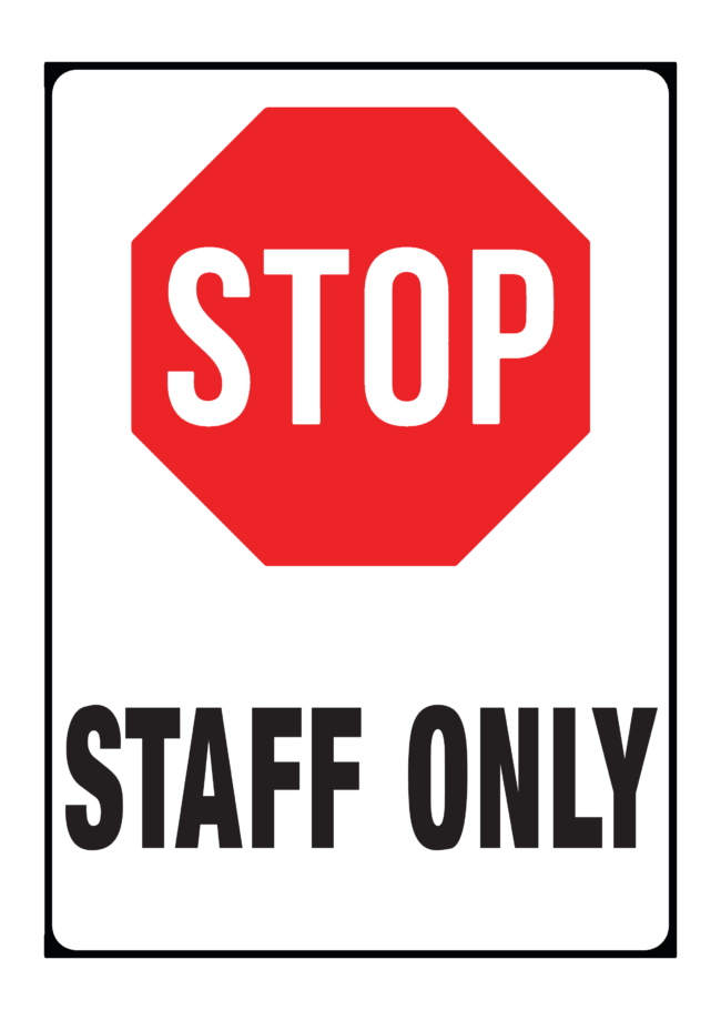 Staff Only Stop Sign FREE Download Free Printable Signs