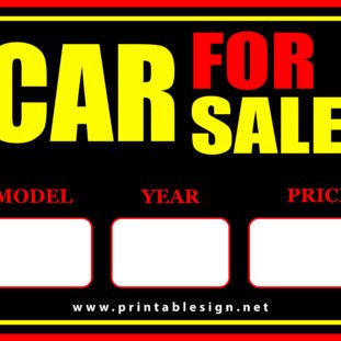 Car For Sale Sign Free Printable | FREE Download