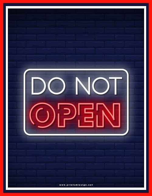 Do Not Open Door Sign