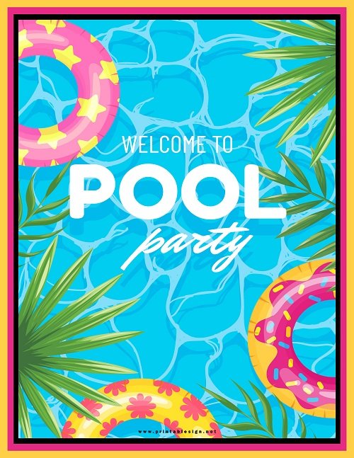 Pool Party Sign PDF | FREE Download