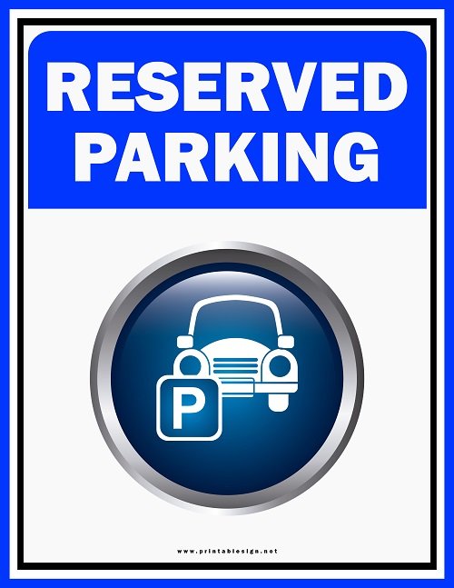 Reserved Parking Sign Template FREE Download