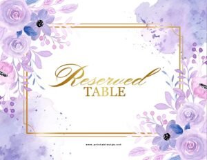 Reserved Sign For Table