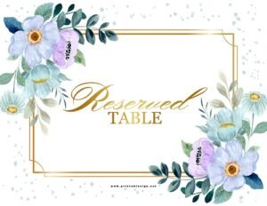 Reserved Sign For Tables