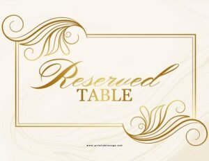 Reserved Table Signage