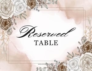 Reserved Table Signs Template