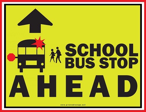 School Bus Safety Signs