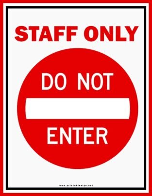 Staff Only Door Sign Sample | FREE Download