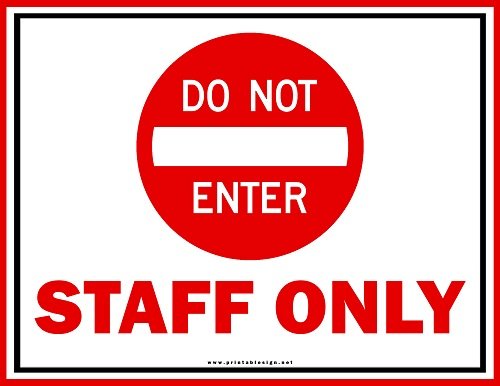 Staff Only Door Sign Template | FREE Download