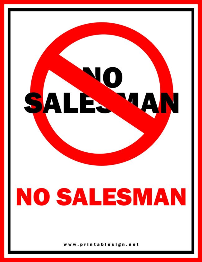No Door To Door Salesman Signs