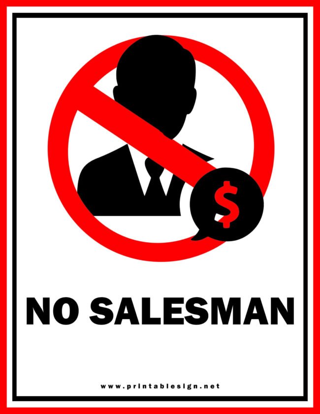 No Salesman Door Sign | FREE Download