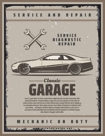 Garage Vintage Signs Format | FREE Download