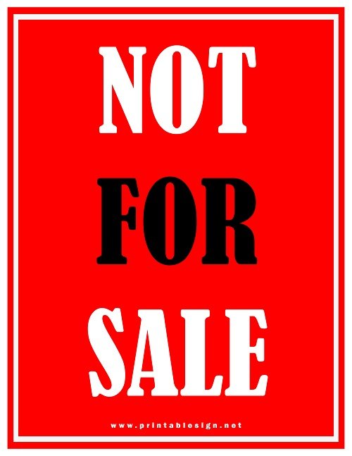 Not For Sale Sign Format