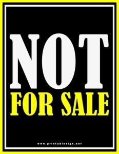Not For Sale Sign Pack 10 - Free Printable Signs
