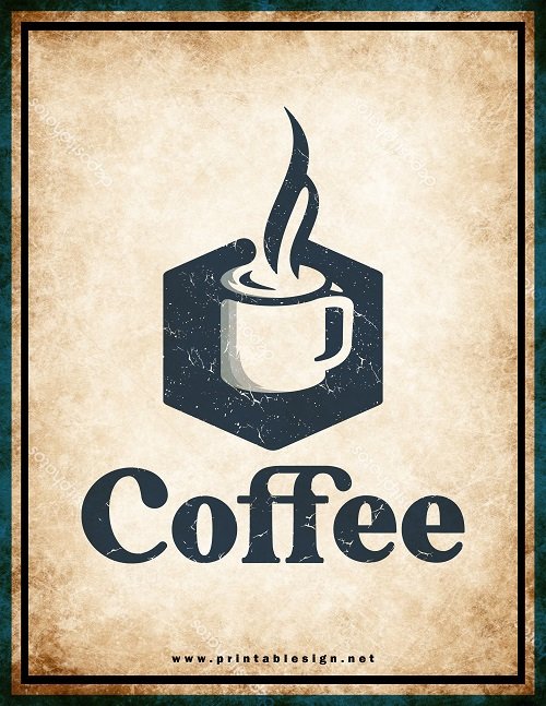 Printable Vintage Coffee Sign