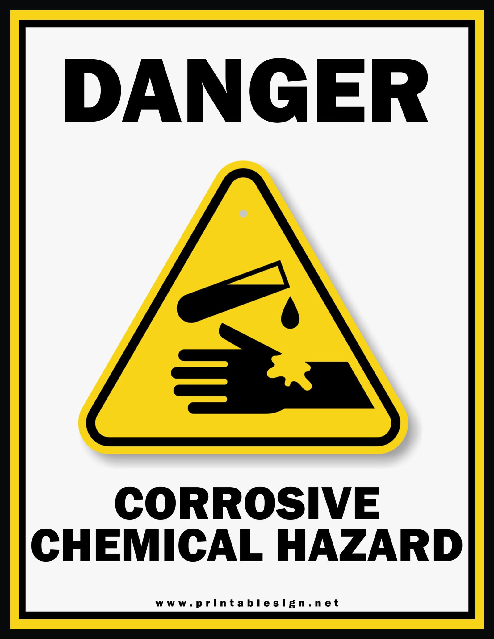 Danger Harmful Chemicals Safety Sign