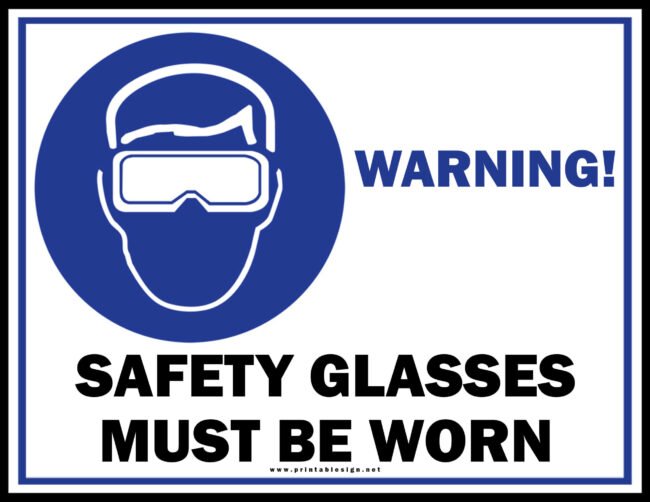 Safety Glasses Warning Sign