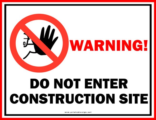 Safety Warning Signs Construction Site