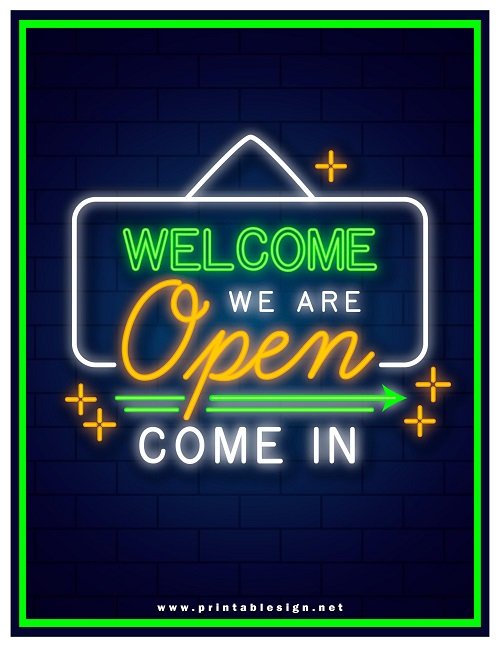 Business Open As Usual Sign