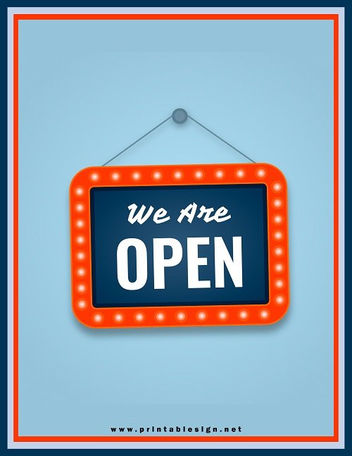 Editable Open Business Sign