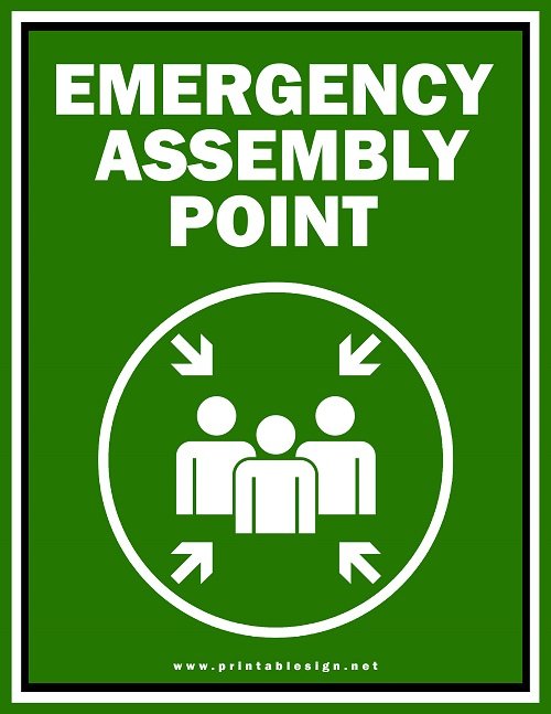 A5/A4/A3 STICKER/FOAMEX FIRE/EMERGENCY SAFETY SIGNS FIRE ASSEMBLY POINT SIGN 