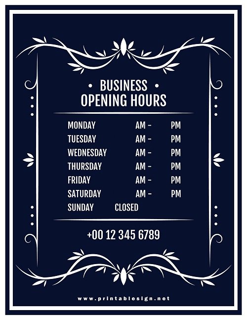 Funny Business Hours Sign