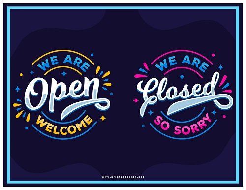 Open Closed Sign For Business
