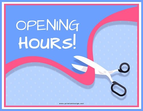 Opening Hours Sign PDF