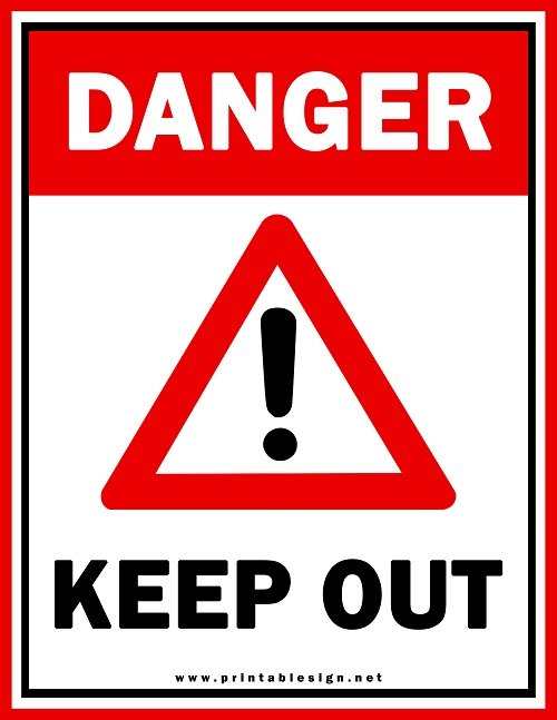 Danger Safety Sign Format