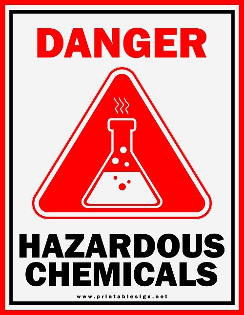 Editable Danger Chemical Sign