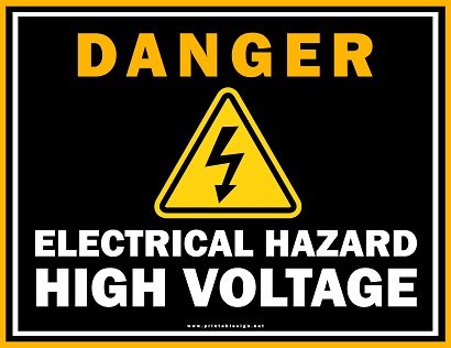 Danger Electrical Hazard High Voltage sign