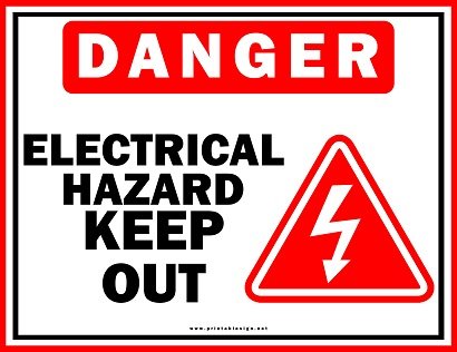 Danger Electrical Hazard Keep Out sign Format