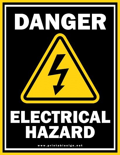 Danger Electrical Hazard sign Format