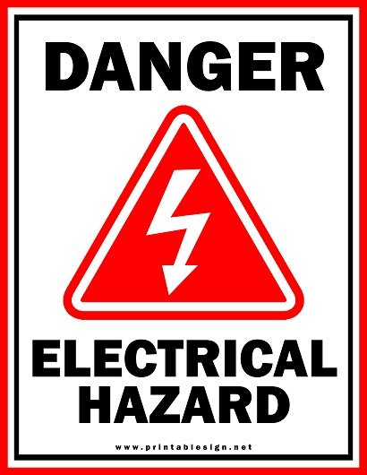 Danger Electrical Hazard sign Sample