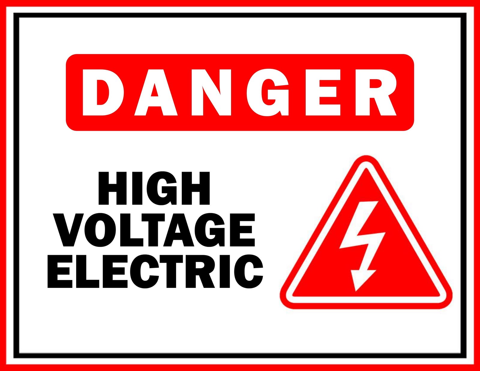 Danger High Voltage Electrical Sign FREE Download