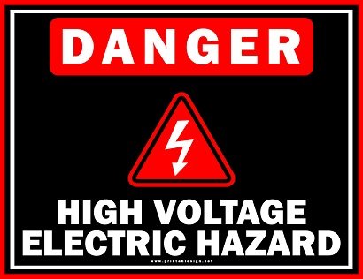 Danger High Voltage Electrical Sign Format