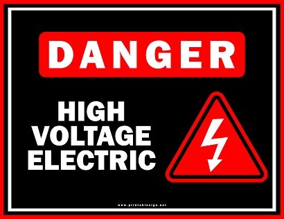 Danger High Voltage Electrical Sign Template