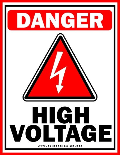 Danger High Voltage Sign Format
