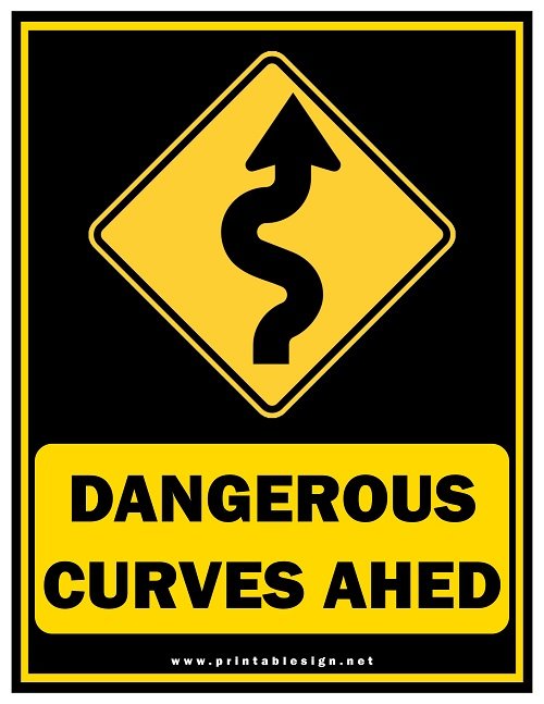 Dangerous Curves Ahead Sign