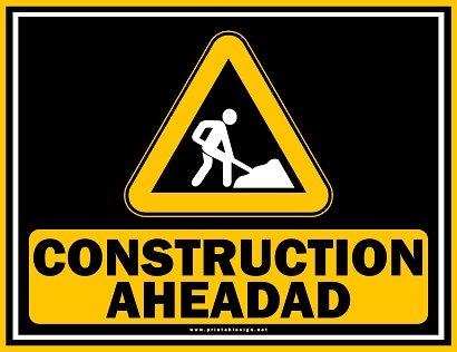 Editable Construction Ahead Sign PDF