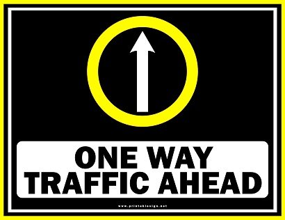 Editable One Way Traffic Ahead Sign Download