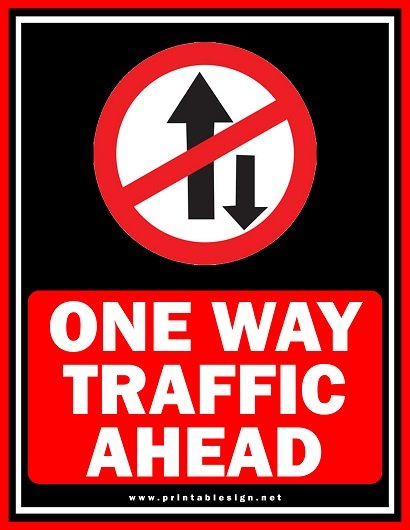Editable One Way Traffic Ahead Sign Template