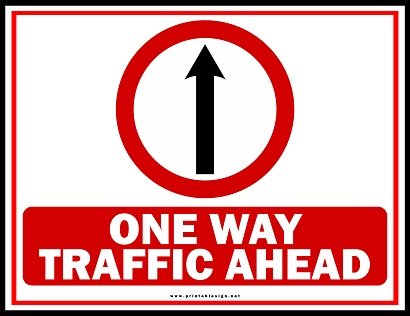 Editable One Way Traffic Ahead Sign