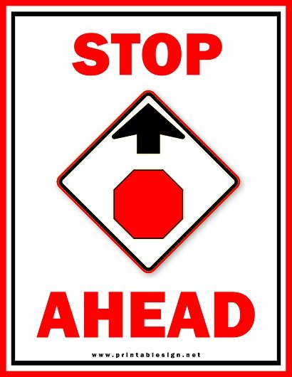 Editable Stop Ahead Sign