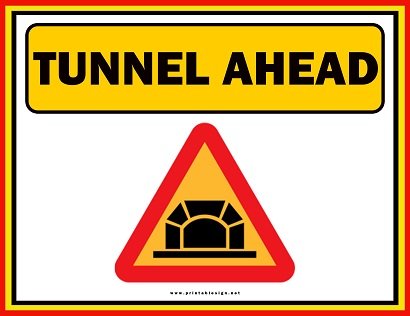 Editable Tunnel Ahead Sign