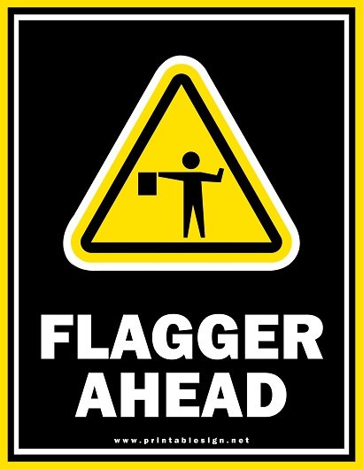 Flagger Ahead Sign PDF