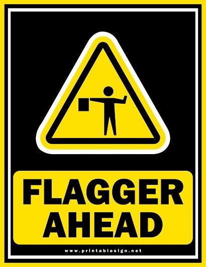 Flagger Ahead Sign Template