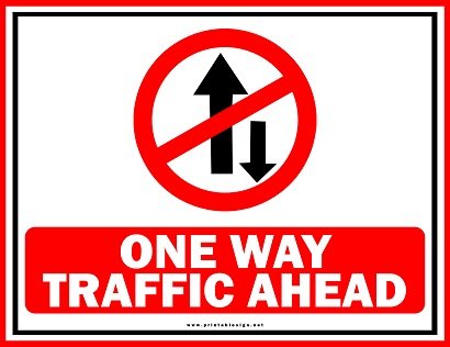 Free One Way Traffic Ahead Sign