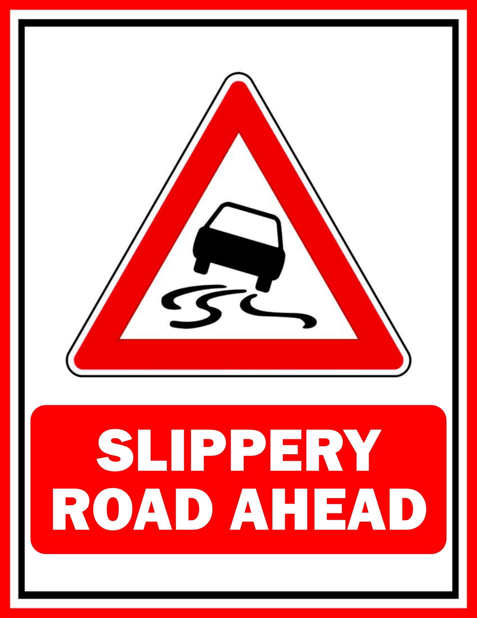 Free Slippery Road Ahead Sign FREE Download