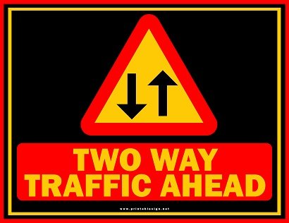 Free Two Way Traffic Ahead Sign Format