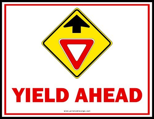 Free Yield Ahead Sign